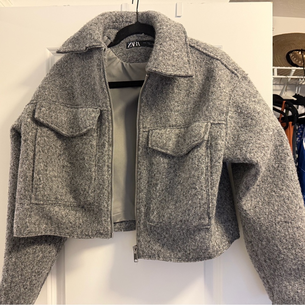 Zara Gray Utility Jacket